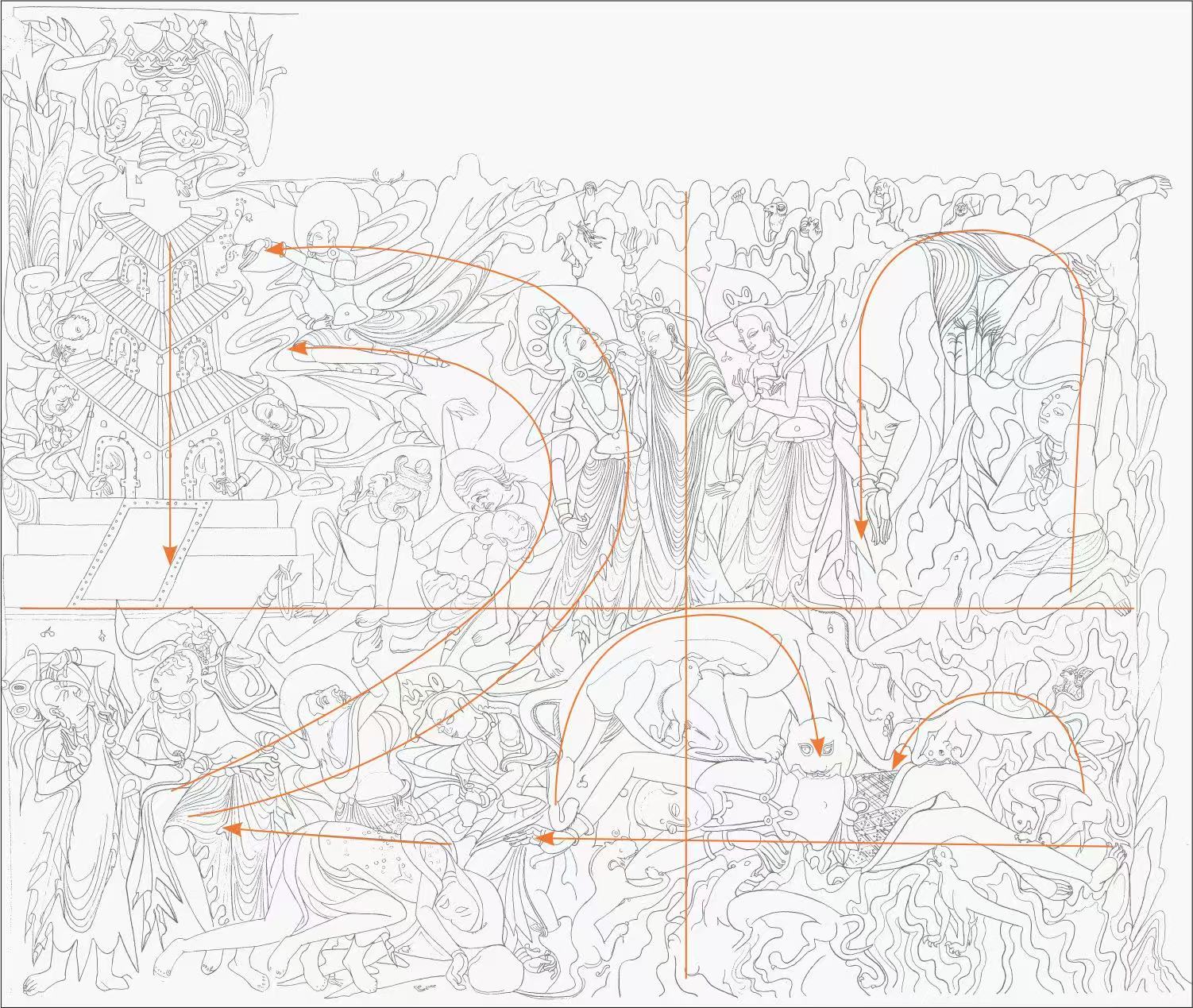 舍身饲虎回环曲折之势